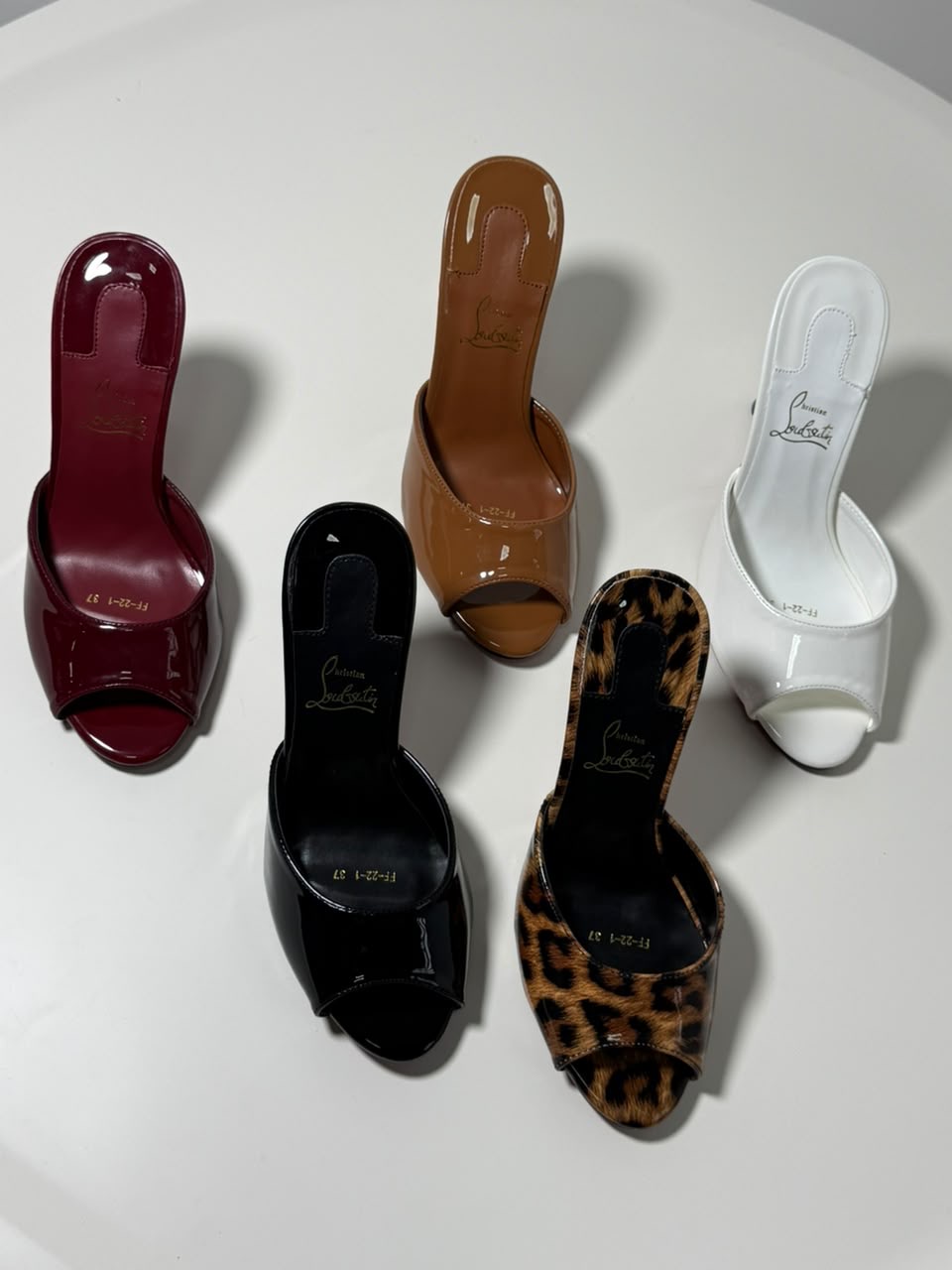 SOPHIA CHRISTIAN LOUBOUTIN BLACK/LEOPARD/WINE(CLOSE SIZE)